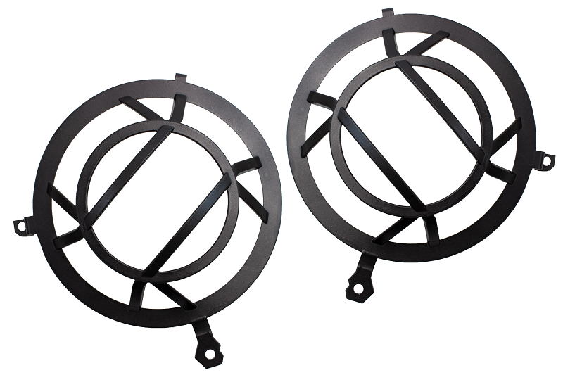 Jeep Wrangler Headlight Guard - Fishbone Offroad - Aluminum - Black - `18-`27